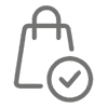 Shopping bag with check mark icon