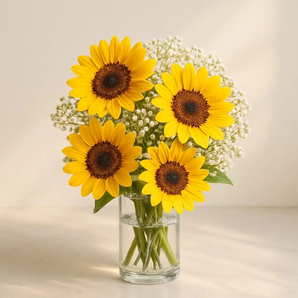 Sunflower and Gypso Flower Subscription atfleurs