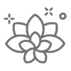 Simple line drawing of a flower with decorative elements on a white background.