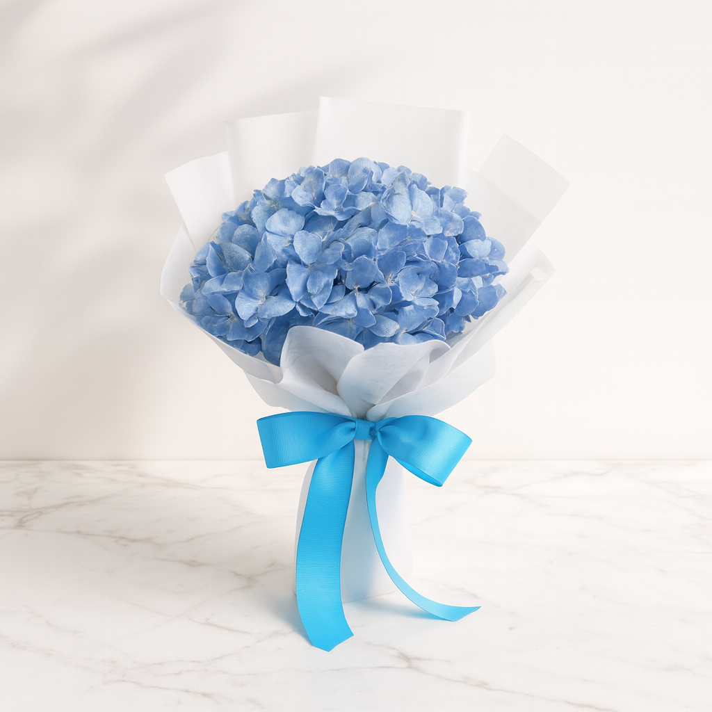 Blue Hydrangea Hand Bouquet