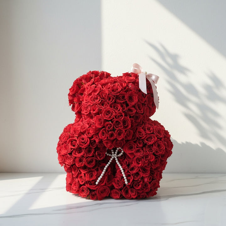 150 Red Rose Teddy for a Romantic Surprise atfleurs