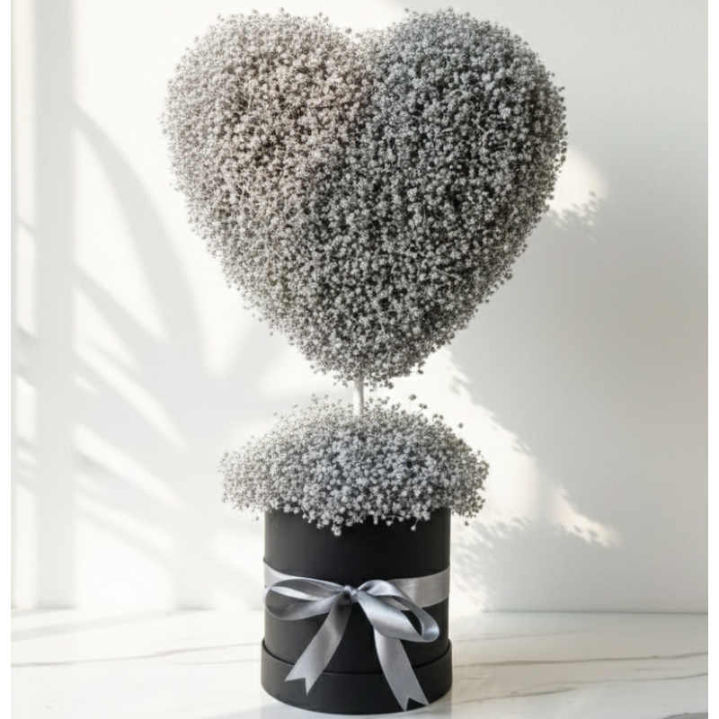 Red Heart-Shaped Flower Box for Gifting Love