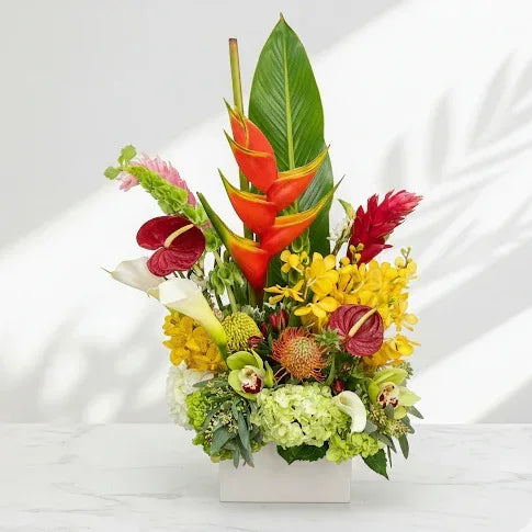 Heliconia and Anthurium Bouquet with Orchids - atfleurs