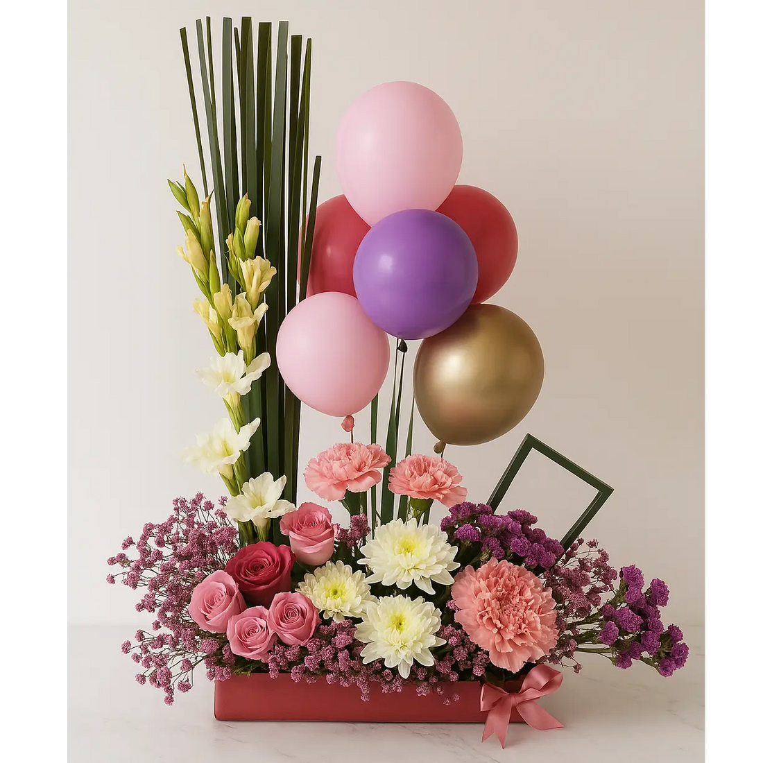 Flower Arrangement with Balloons atfleurs