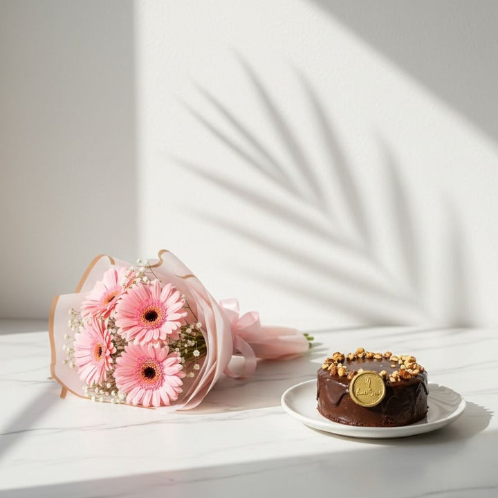 Bento Cake and Flower Bouquet