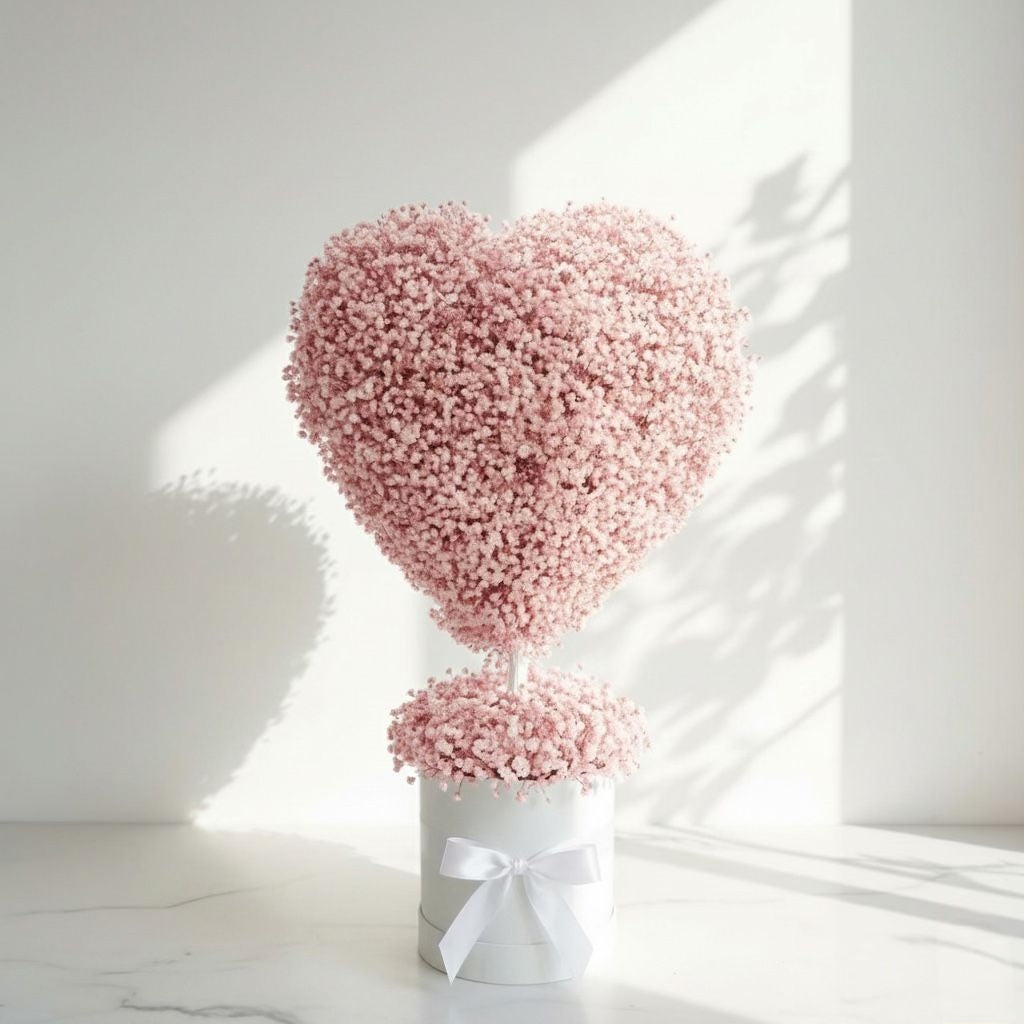 Red Heart-Shaped Flower Box for Gifting Love