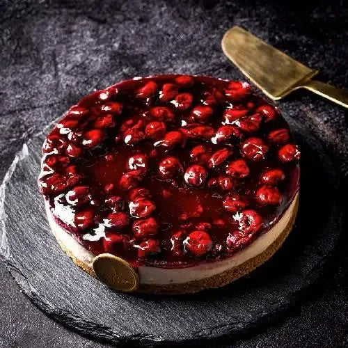 Eggless Classic Cherry Cheesecake With Rich Cream & Glaze - atfleurs