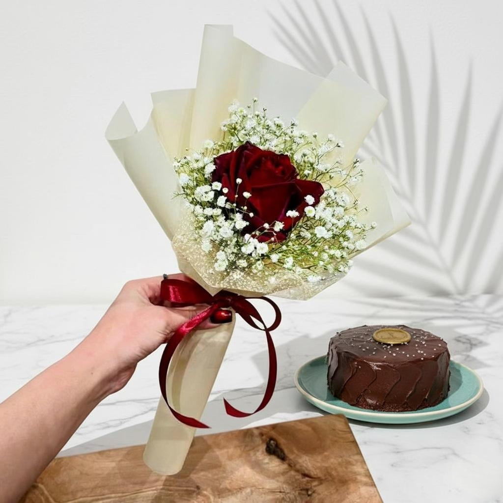 Bento Cake and Rose Bouquet