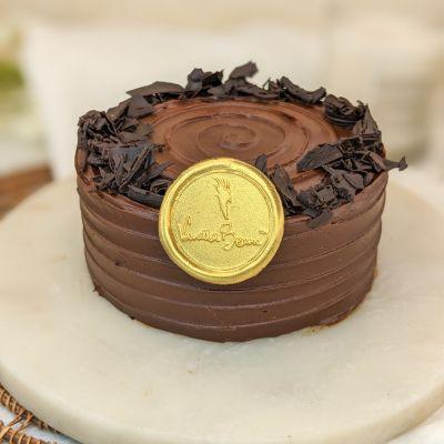 Eggless Coffee Infused Belgian Dark Chocolate Cake - atfleurs