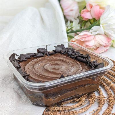 Eggless Coffee Infused Belgian Dark Chocolate Cake - atfleurs