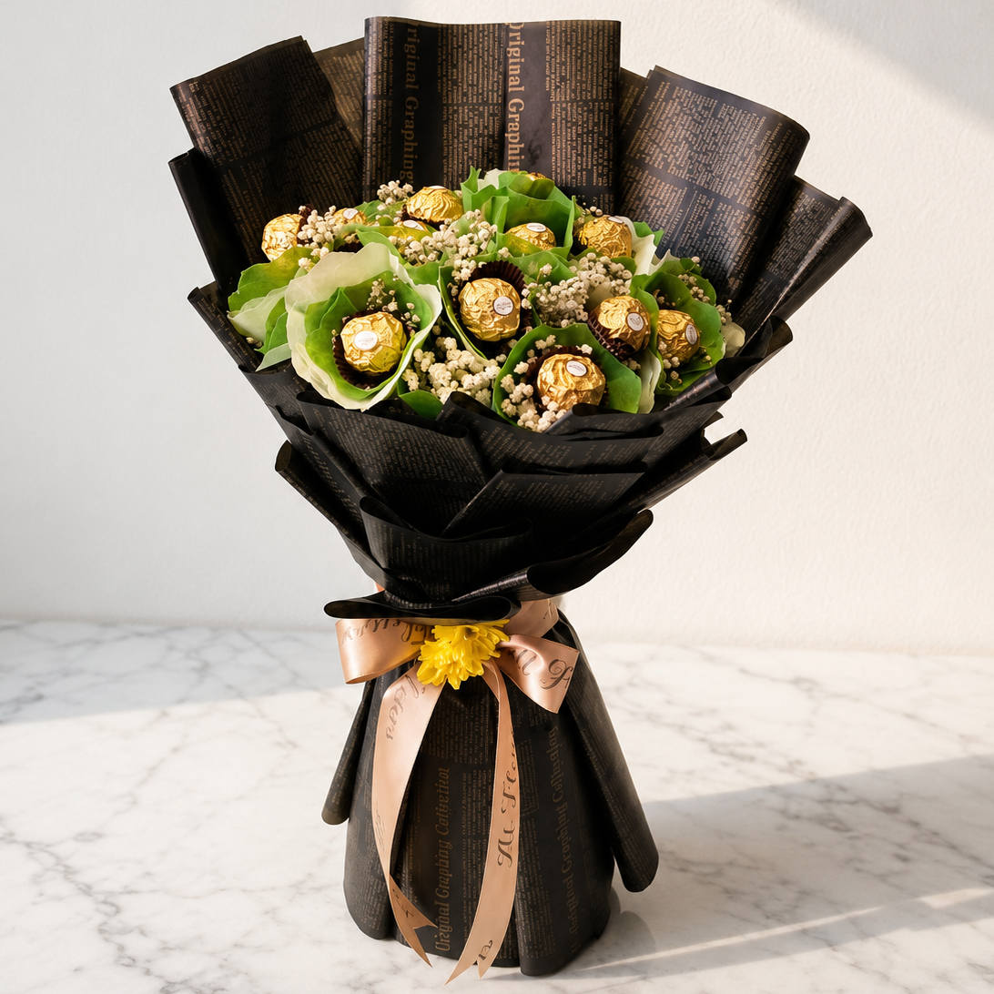 Ferrero Rocher Bouquet with Baby’s Breath