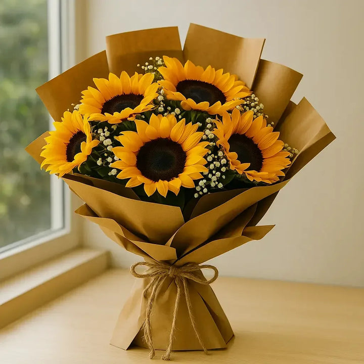 Sunny Sunflower Hand Bunch - atfleurs