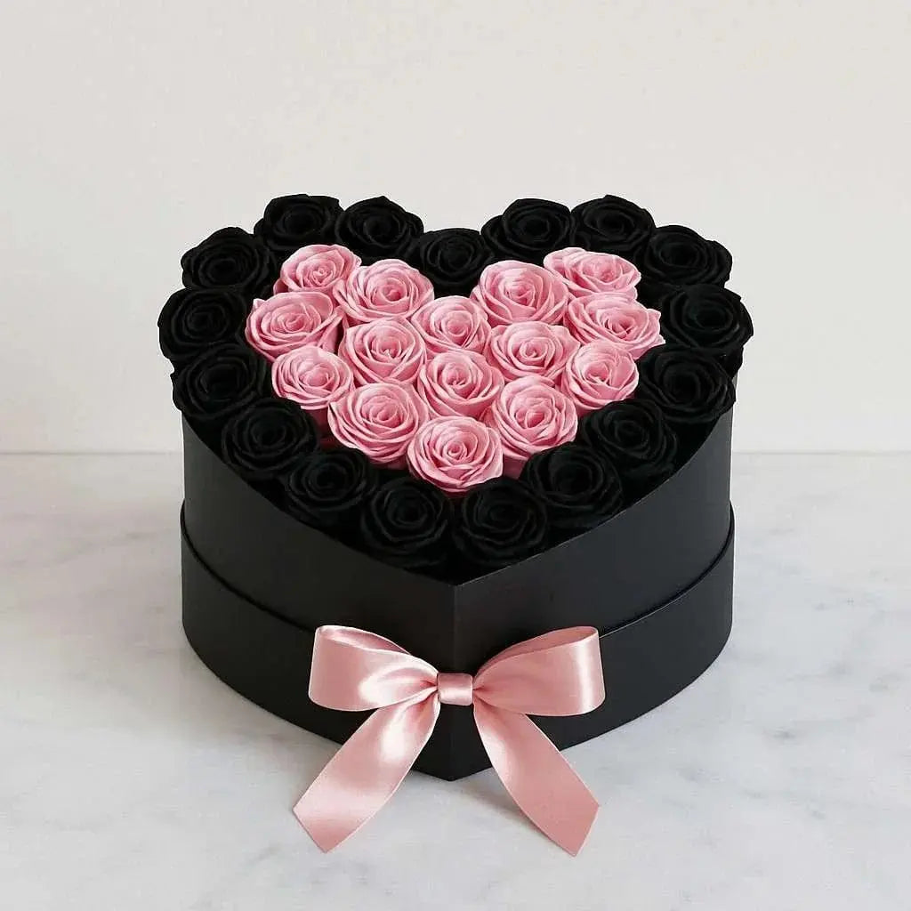 Luxury Black & Pink Rose Box Gift