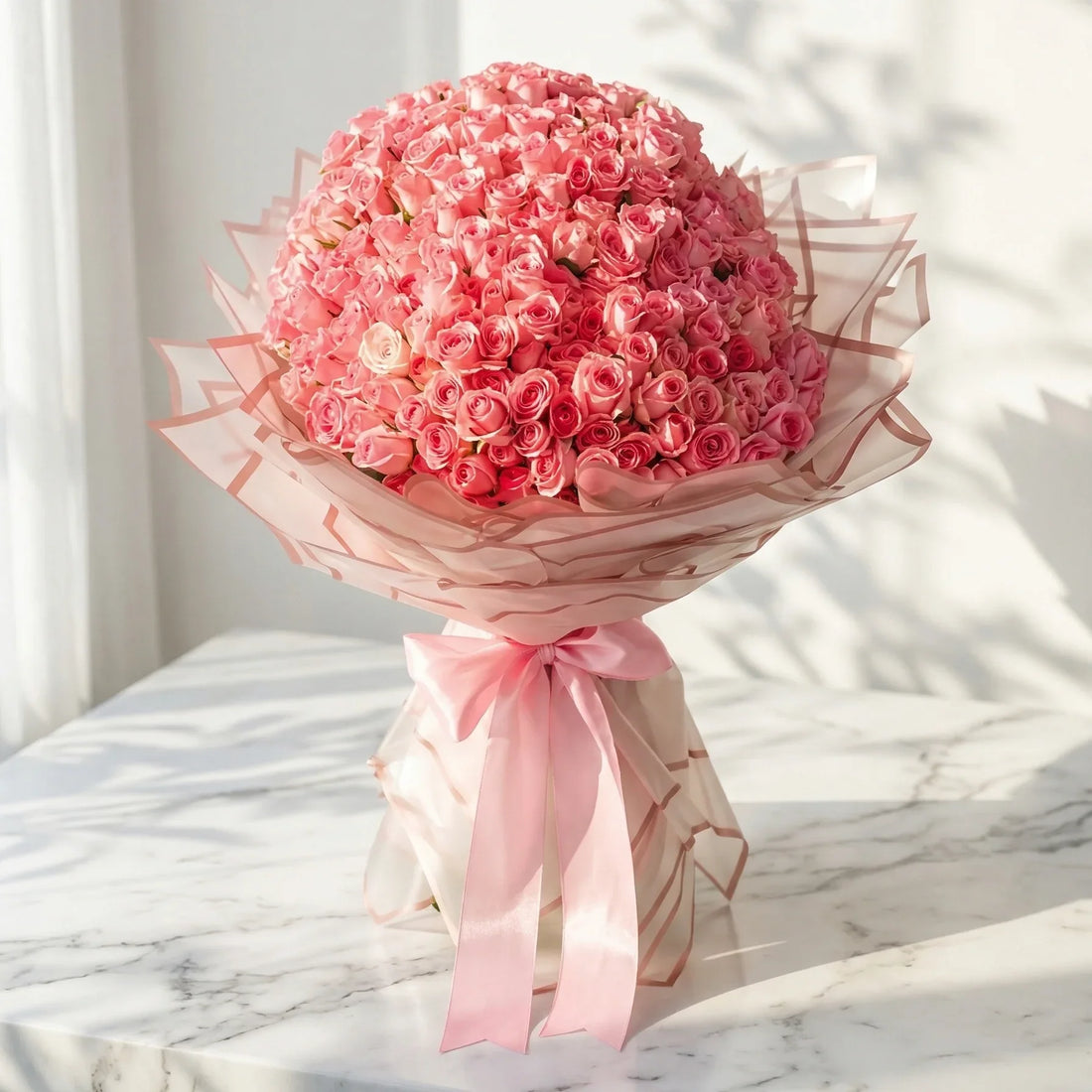 flower bouquet by Atfleurs | floral arrangement | Fancy Bouquet | Pink Roses bouquets | Hand bouquets