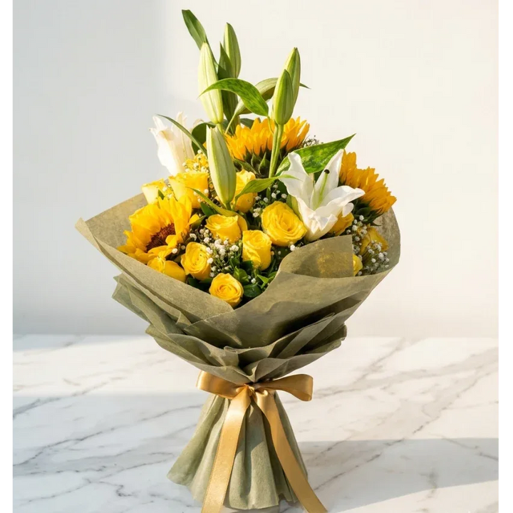 flower bouquet by Atfleurs | floral arrangement | Yellow Roses | Hand Bouquet