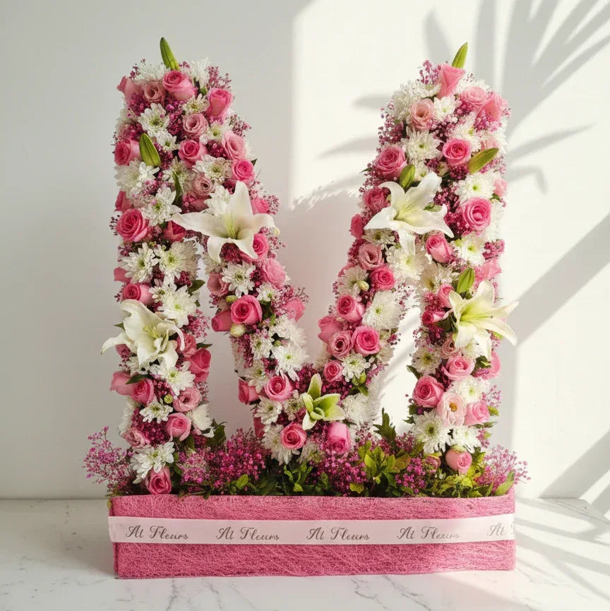 Floral Alphabet Box Custom Letter Gift Idea - atfleurs