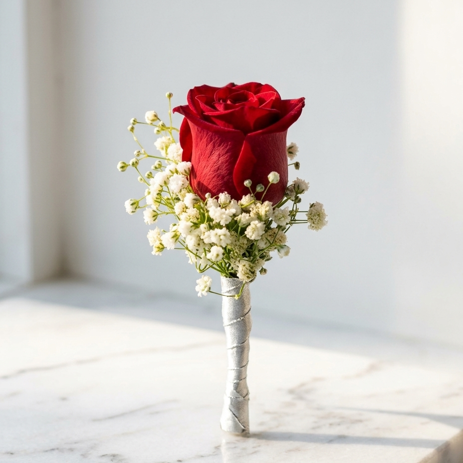Boutonniere with Baby's Breath