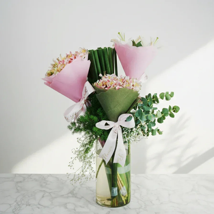 Pink Trio Vase Arrangement - atfleurs