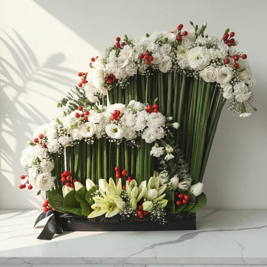 White Floral Fan Arrangement - atfleurs