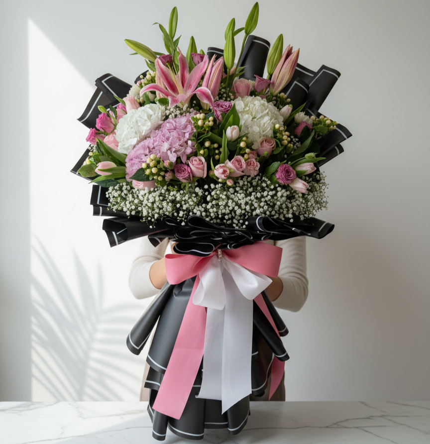 Flower bouquet with fresh flowers same day delivery