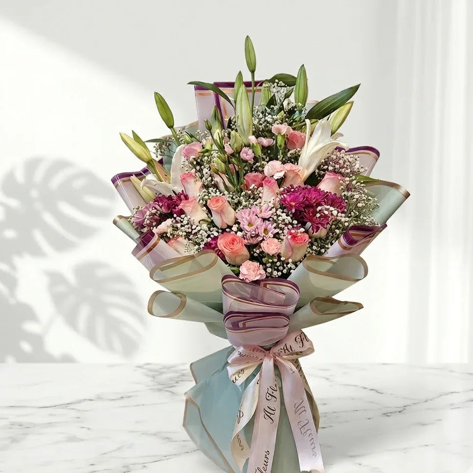 flower bouquet by Atfleurs | floral arrangement | Fancy Bouquet | Hand Bouquet | roses