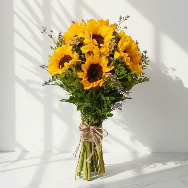 Sunflower Bouquet with Limonium - atfleurs