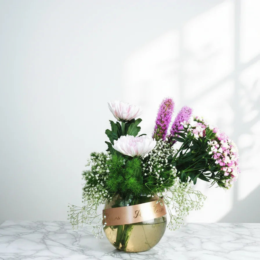 Soft Pink Globe Vase - atfleurs