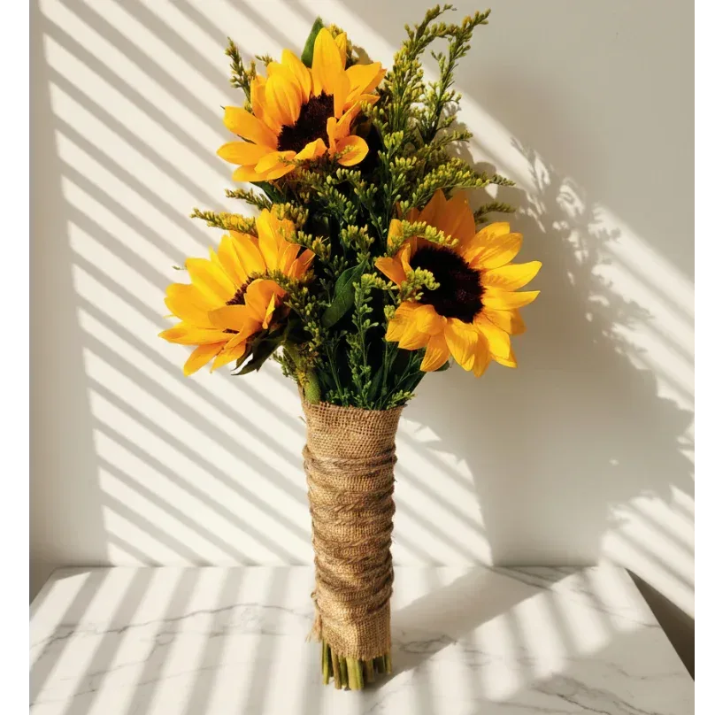 Sunflower Bouquet with Solidago - atfleurs