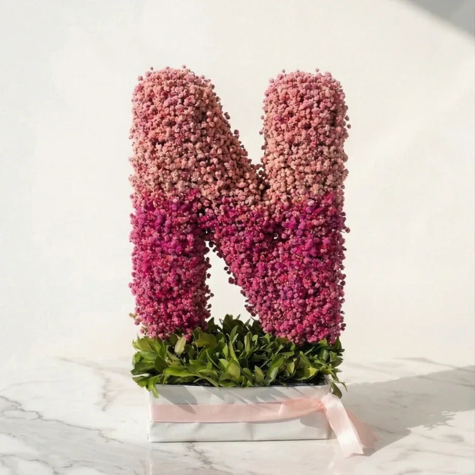 flower bouquet by Atfleurs | floral arrangement | Fancy Bouquet | letter Bouquet