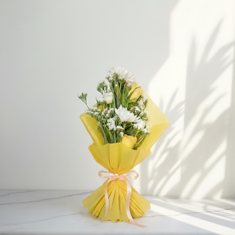 Yellow and White Mini Wrap