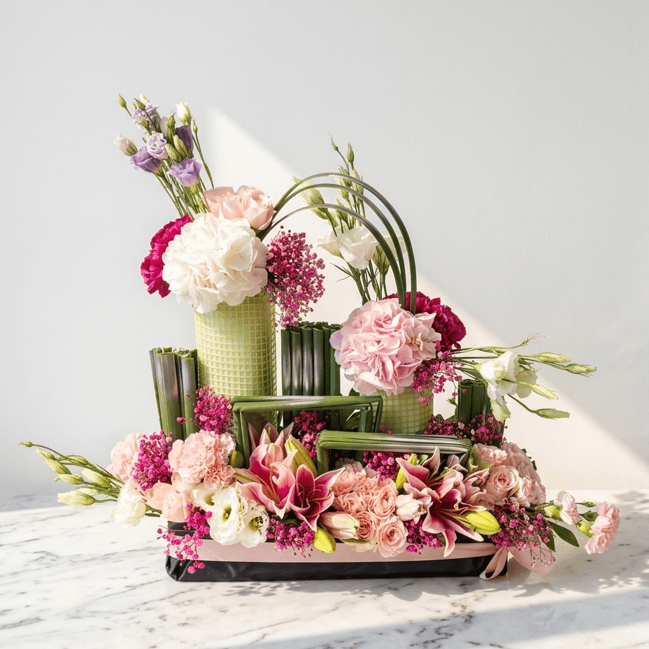 Pink Lily Arrangement with Carnations