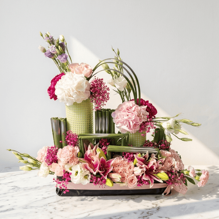 Pink Lily Arrangement with Carnations