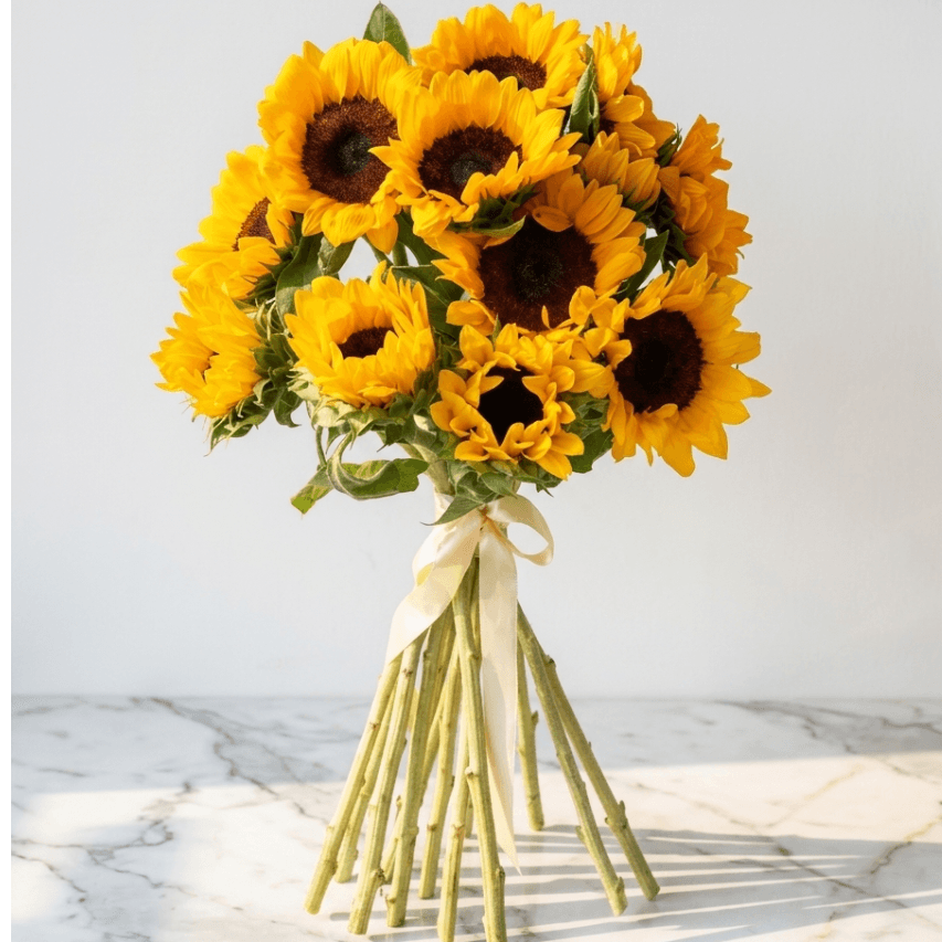 flower bouquet by Atfleurs | floral arrangement | hand bouquet | sunflowers
