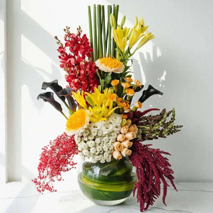 Calla Lily & Black Orchid - atfleurs
