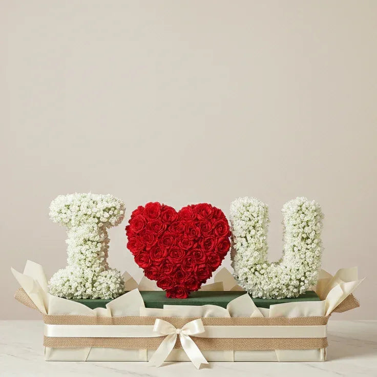 I Love You Floral Arrangement with Red Roses - atfleurs