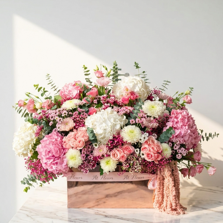 Luxury Pink Hydrangea & Rose Bouquet