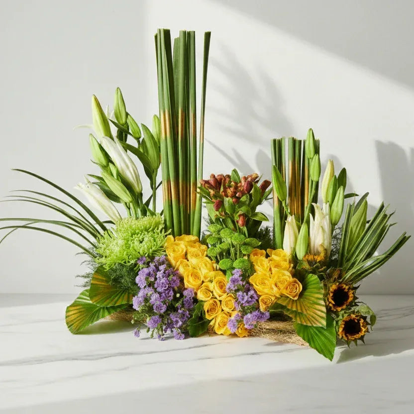 Yellow Rose Bouquet with Lilies - atfleurs