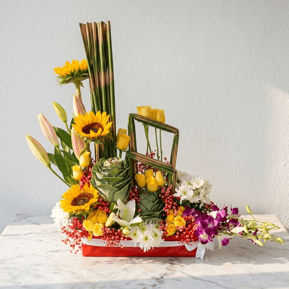 flower bouquet by Atfleurs | floral arrangement | sunflower