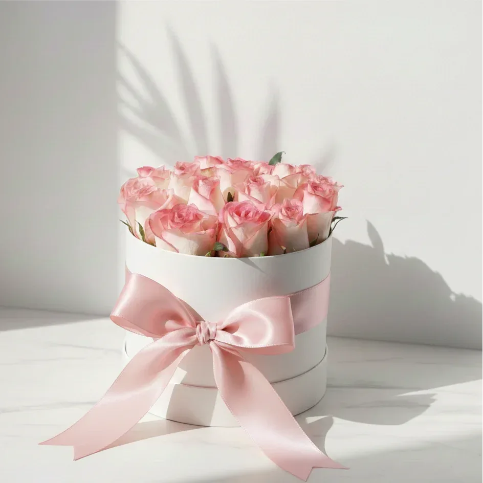 Pink Rose Bouquet with Baby’s Breath - atfleurs