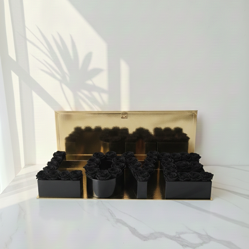 Sprayed Blue Roses LOVE Bouquet