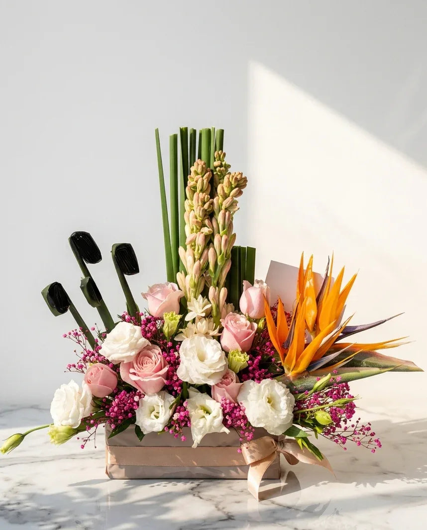 floral arrangement | atfleurs  mumbai | box style