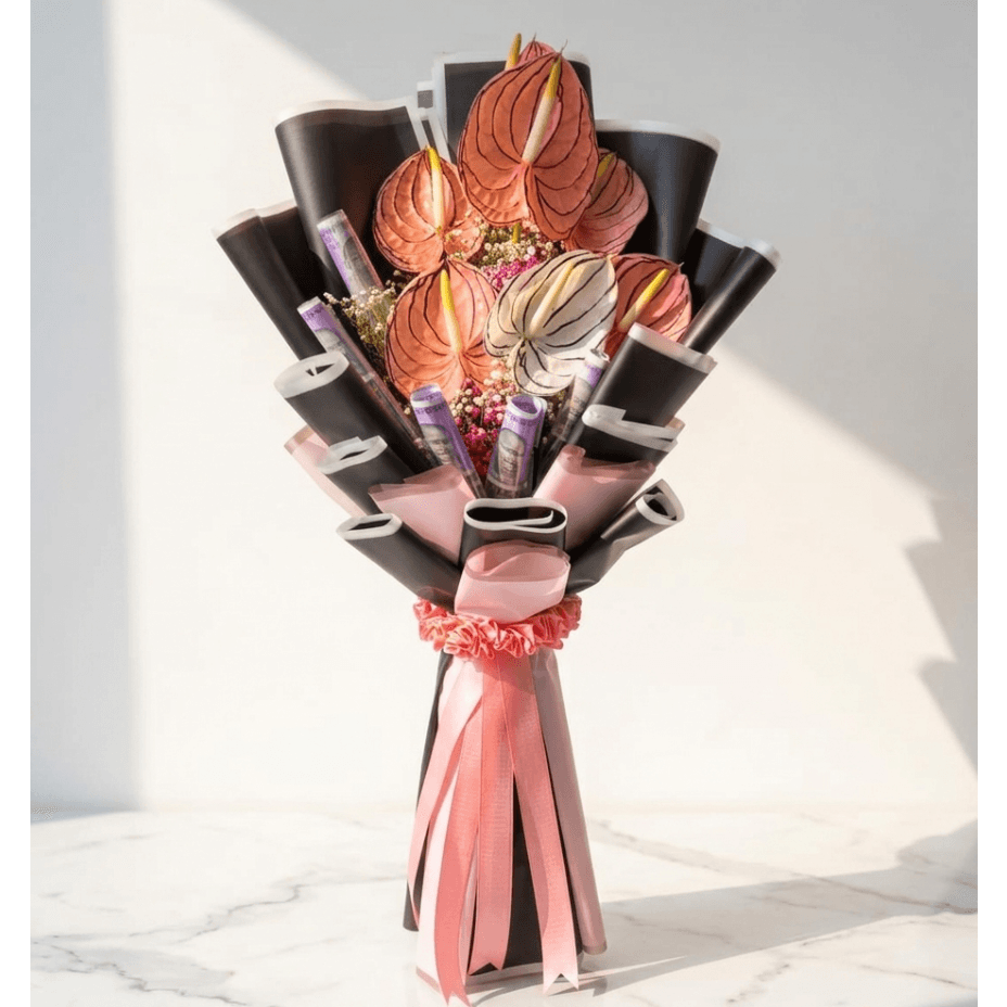 Anthurium Bouquet with Currency Notes