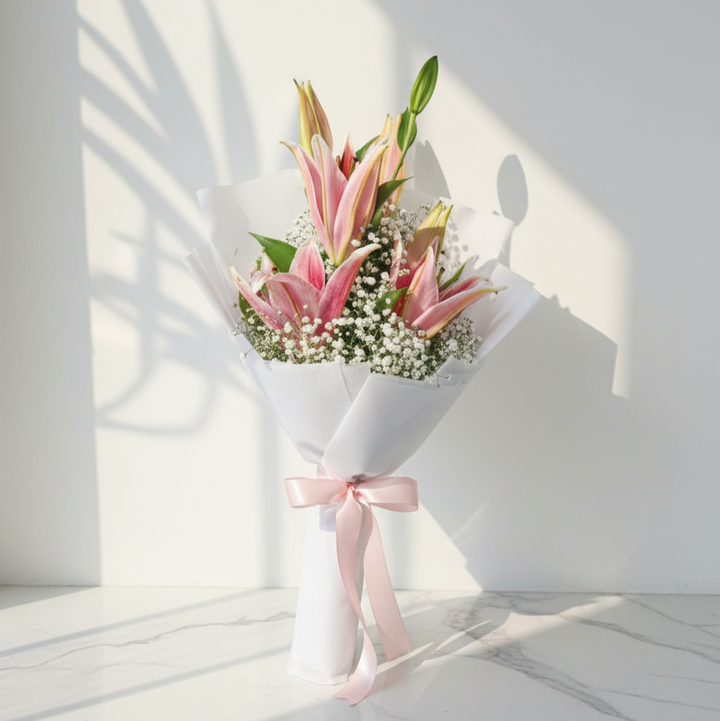 Fresh Lily Hand Bouquet atfleurs
