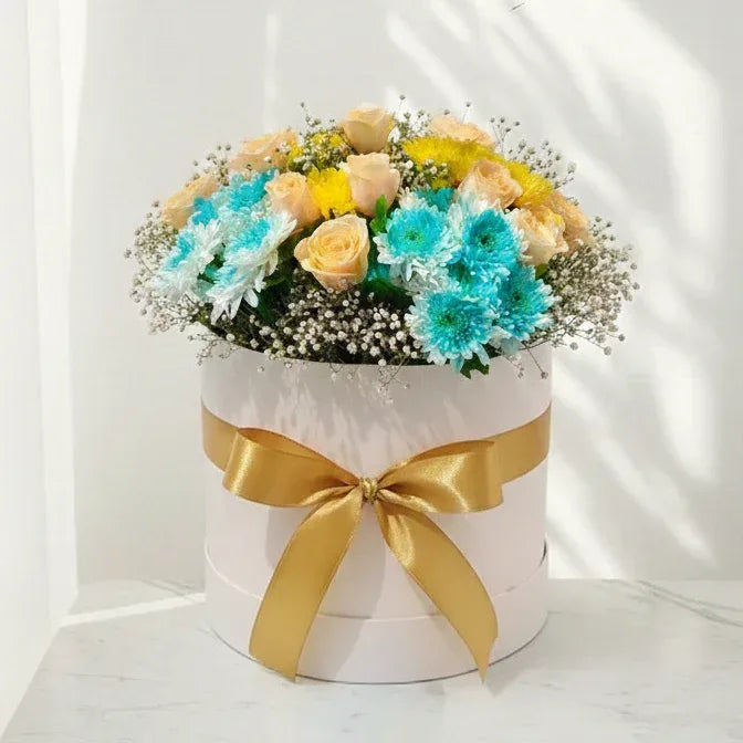 Mixed Roses Bouquet with Baby’s Breath - atfleurs