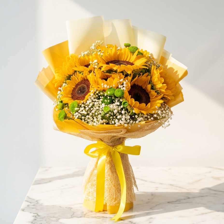 Sunflower Bouquet with Baby's Breath