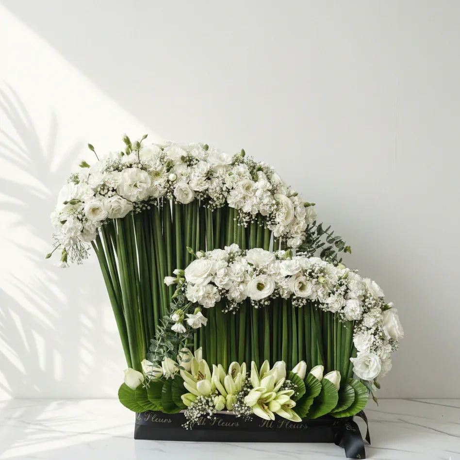 White Floral Fan Arrangement - atfleurs