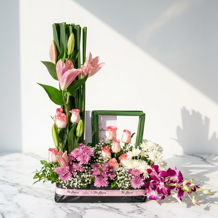 Lily Orchid Carnation Rose Floral Mix
