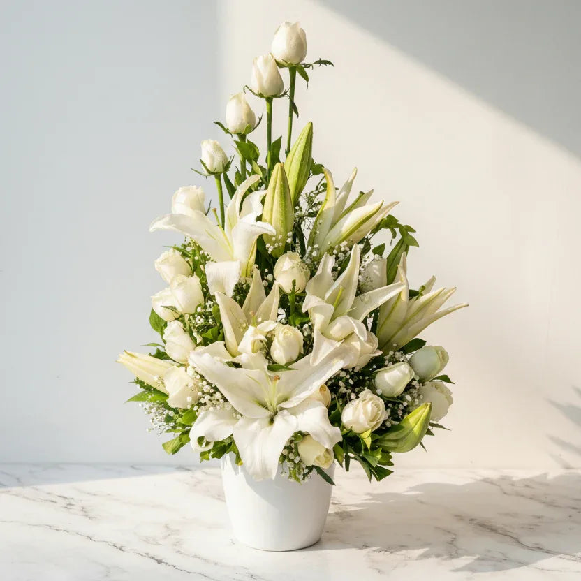 flower bouquet by Atfleurs | floral arrangement | White Roses
