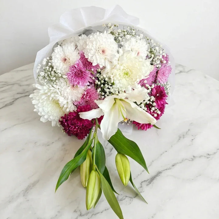flower bouquet by Atfleurs | floral arrangement | Pink Roses | Fancy Bouquet | Hand Bouquet