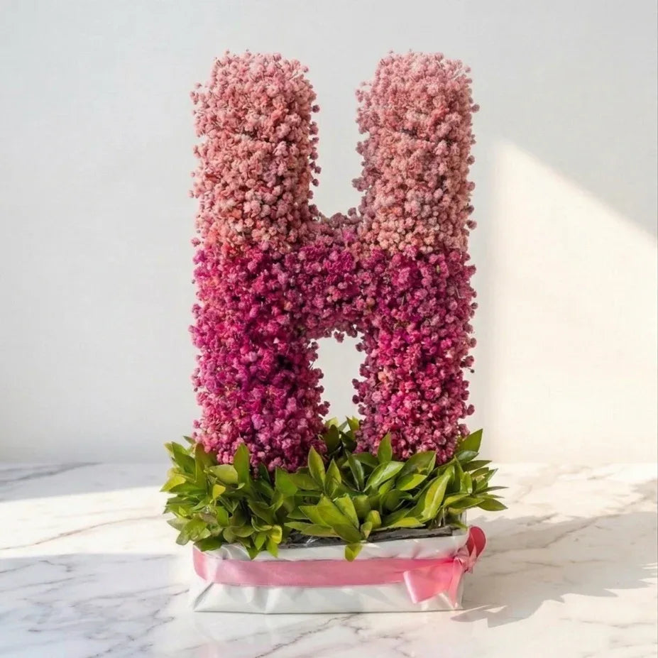 flower bouquet by Atfleurs | floral arrangement | Fancy Bouquet | letter Bouquet